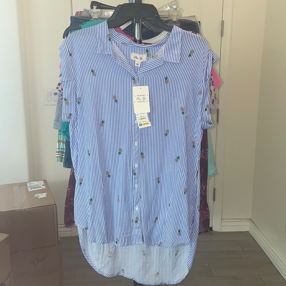 Striped Cap Sleeve Top